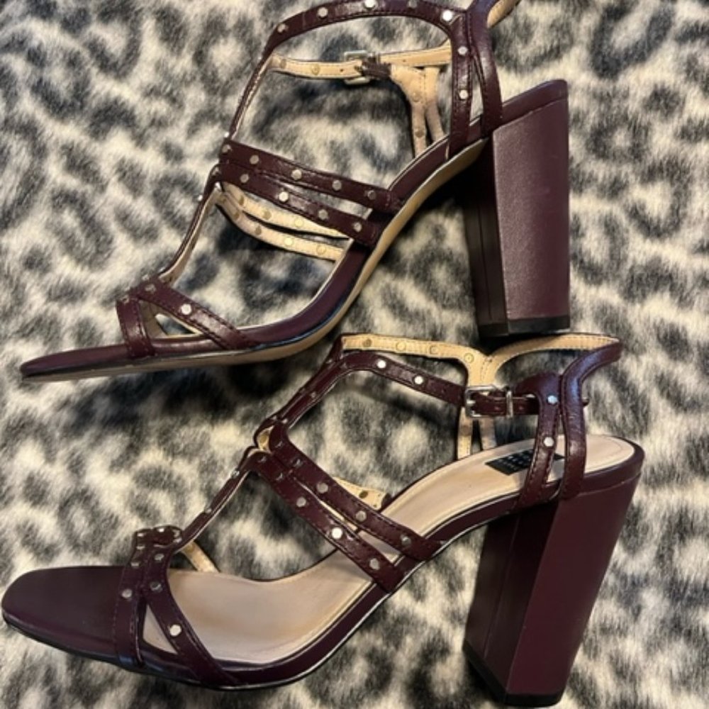 WHBM Cabernet Studded High Heel Sandals women's size 7.5 - Picture 2 of 6